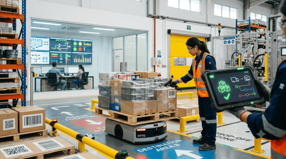 Antrean di area produksi